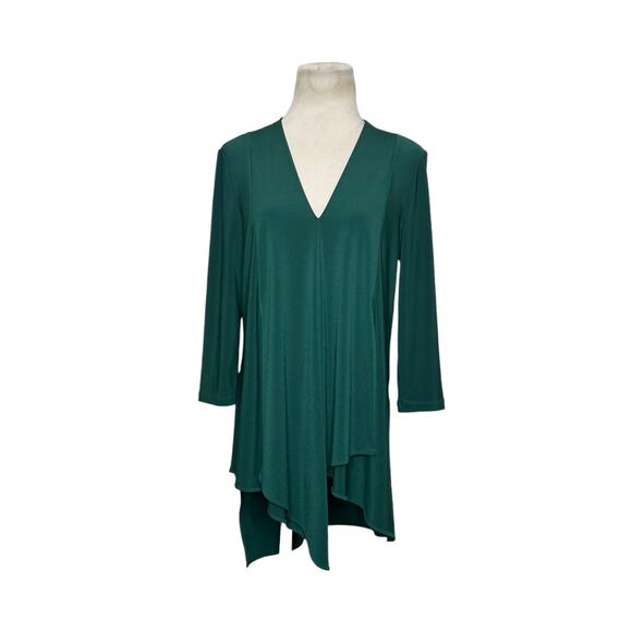 Joseph Ribkoff green 3/4 sleeves asymmetric tunic blouse size 8 - Picture 1 of 11